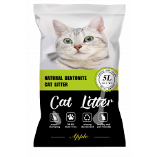 Natural Bentonite Cat Litter 天然活性炭礦土貓砂  (青蘋果香味) 5L