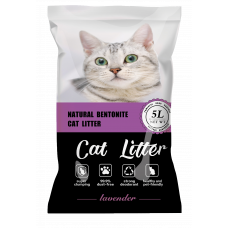 Natural Bentonite Cat Litter 天然活性炭礦土貓砂 (薰衣草香味) 5L